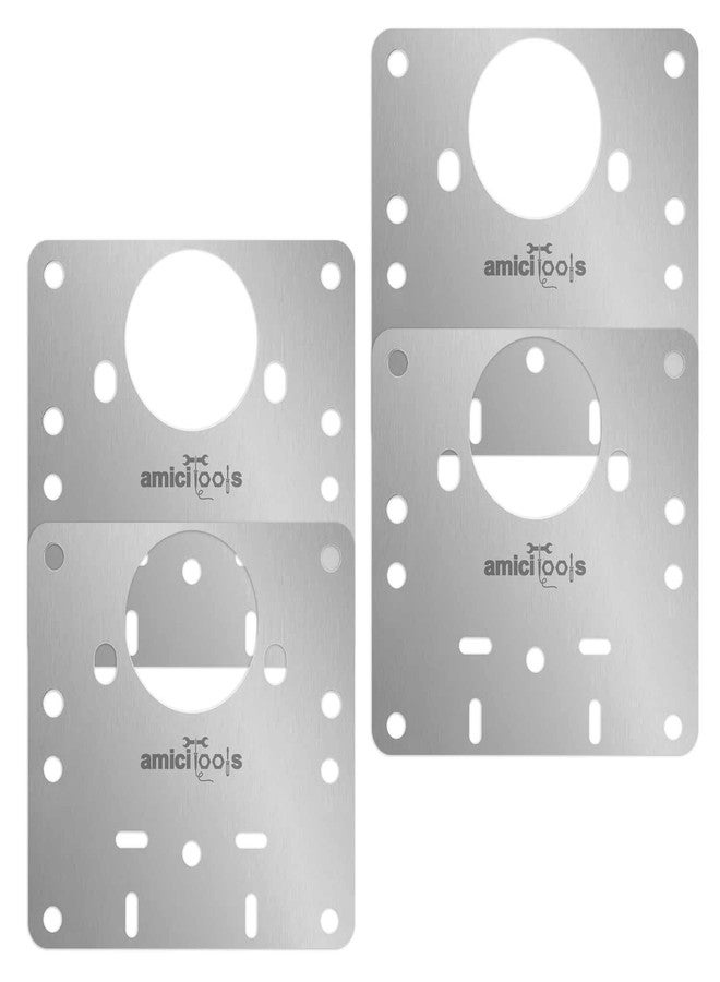 amiciTools Stainless Steel (SS202) Hinge Repair Plate with Mounting Screws for Furniture, Shelves, Cabinet Protection (4-Pcs) - Image 1